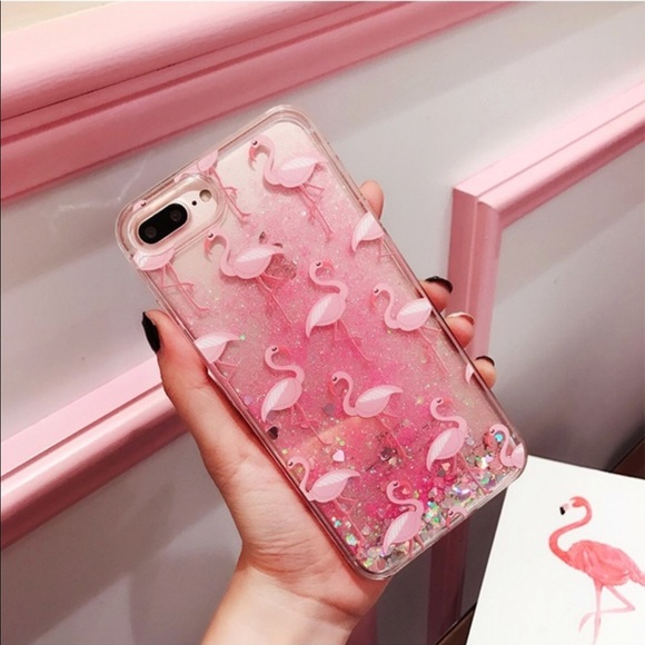 Iphone Flamingo Liquid Glitter Phone Case - Picture 2 of 8